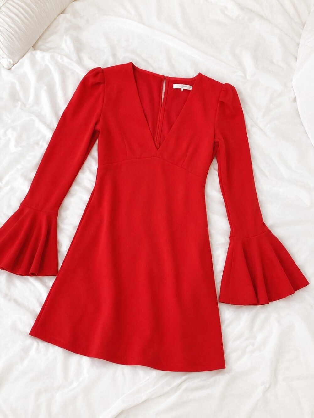 FREE PEOPLE "TALK ABOUT IT"  mini dress with bell sleeves - Picture 4 of 8